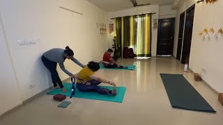 Ardha baddha padma Paschimottanasana and parsva dhanurasana step by step [upl. by Meryl]