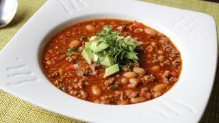 Italian Sausage Chili  Spicy Sausage amp White Bean Chili Recipe [upl. by Dnumde]