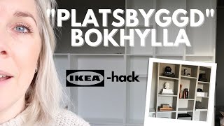 HUSRENOVERING 4  PLATSBYGGD BOKHYLLA MED SKÅP  IKEAHACK [upl. by Daphene]