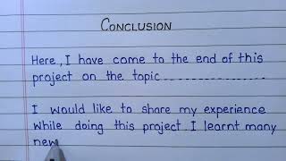 Conclusion for file  How to write Conclusion  Conclusion for project file Project File Decoration [upl. by Stubstad314]