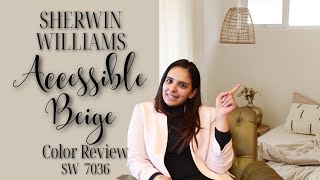 Sherwin Williams Accessible Beige SW 7036 Color Review [upl. by Gievlos867]