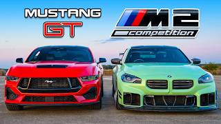 New Mustang V8 v BMW M2 DRAG RACE [upl. by Maurey]