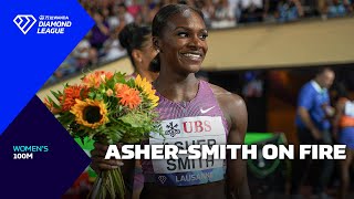 Dina AsherSmith on FIRE in Lausanne 100m  Wanda Diamond League 2024 [upl. by Koziel]