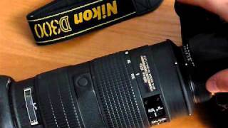 Nikon AFS Nikkor 80200mm AFlock button presentation [upl. by Nylknarf]