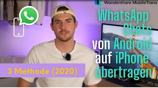 WhatsApp Chats von ANDROID auf IPHONE übertragen 3 Methode 2020 [upl. by Ecaj]