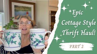 EPIC COTTAGE STYLE THRIFT HAUL  PART 2  WONDERFUL FINDS cottagestyle cottagecore thrifthaul [upl. by Nosmirc]