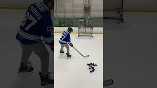 Hockey Drill of the Day Backhand Flip Toe Drag Release amp Shooting Accuracy [upl. by Ellinger]