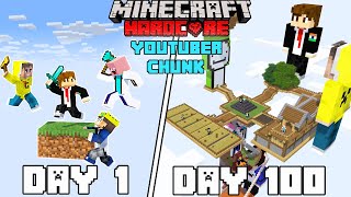 I Survived 100 Days on Youtuber Chunk Minecraft Hardcorehindi [upl. by Arikal370]