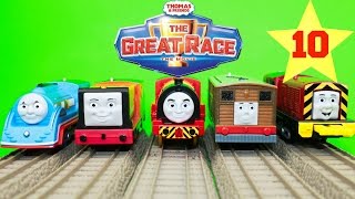 THOMAS AND FRIENDS THE GREAT RACE 10 TRACKMASTER VICTOR of Sodor Steamworks KIDS PLAYING TOY TRAINS [upl. by Eruot552]