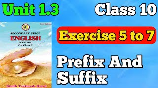 Prefix and suffix unit 13 exercises 5 to 7 new English book class 10  matric New English unit 13 [upl. by Rox580]