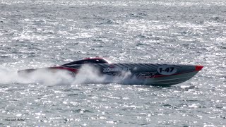 Powerboat race Cowes to Torquay and back via Portland Bill Aug 2023 [upl. by Namhar]