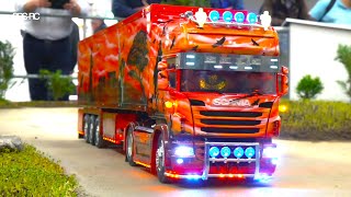 SUPER SCANIA RC TRUCKS  HIGH DETAILED SCALEART TIPPER TRUCKS  RC PREMACON DIGGER LIEBHERR [upl. by Kcajyllib]