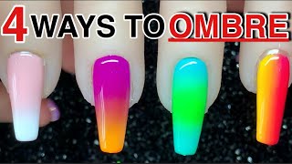 4 WAYS TO OMBRÉ WITH GEL POLISH  Nailsbykamin [upl. by Ahsenac]