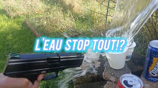 De leau peut elle stopper une bille dairsoftTest de tir airsoft [upl. by Ecinereb]