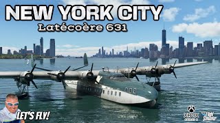 Latécoère 631 Visits New York City MICROSOFT FLIGHT SIMULATOR XBOX [upl. by Ardnassak902]