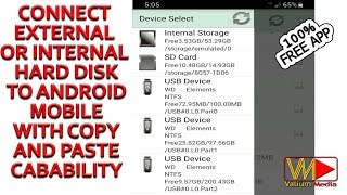 How to Connect External Hard Disk To Android Mobile To Copy or Paste Files With Free App [upl. by Rusty19]