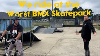 We ride the worst skatepark bicycle skatepark bmxbike skateboarding inlineskating bmxtips [upl. by Charin]