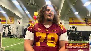 Jonah Monheim at USC Media Day 2023 [upl. by Svoboda104]