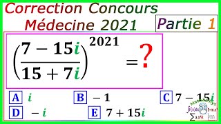 Correction Concours Médecine  Concours Médecine 2021  13 [upl. by Cl873]