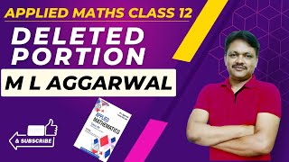 M L AGGARWAL  DELETED EXERCISES  Applied Maths 202324 Syllabus  Gaur Classes [upl. by Krystyna]