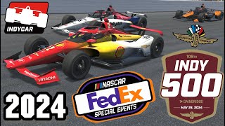 2024 INDIANAPOLIS 500 LIVE  NASCAR iRacing FedEx Special Events [upl. by Alyl]