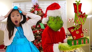 Wendy Pretend Play How the Grinch Stole Christmas Presents Funny Kids Story [upl. by Ynettirb577]