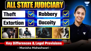 Theft Extortion Robbery and Dacoity Key Differences amp Provisions  Manisha Maheshwari [upl. by Morita133]