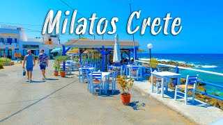 Crete Greece Milatos Crete walking tour in 4K Greece 2022 [upl. by Tegirb91]