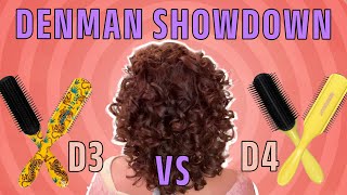 Denman Brush Challenge StepByStep  How To Use The D3 v D4 On Thinning Curls denmancurls [upl. by Island]