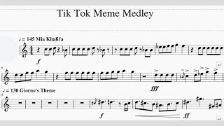 Flute  TikTok Meme Medley PDF [upl. by Silrak]