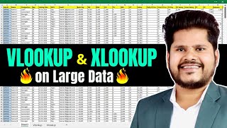 How To Apply VLOOKUP and XLOOKUP formula on Large  Big Data in Excel Hindi [upl. by Simetra46]