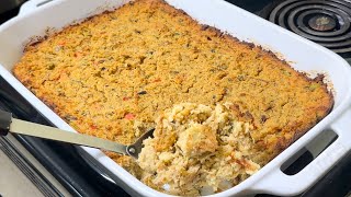 Grandmas SECRET CORNBREAD CHICKEN N DRESSING Recipe Soul Food Thanksgiving Side Dish [upl. by Onaivatco452]