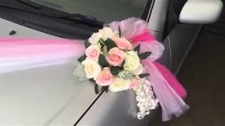 Decorate a wedding car with flower amp sash｜ 婚礼花车布置｜ Wedding car decoration Style B  Huamama [upl. by Nairehs]