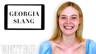 Elle Fanning Teaches You Georgia Slang  Vanity Fair [upl. by Akcira]