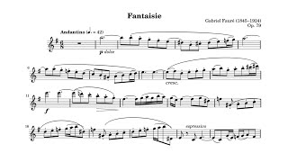 Gabriel Fauré  Fantaisie Op 79 ♩42 amp ♩144134 Actual Speed Flute amp Piano midi with metronome [upl. by Karlie]