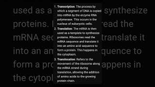 Translation Translocation Transcription Define biologyDNAshorts [upl. by Auhsoj]