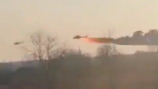 Russian Mi24 Hind Attack Chopper Shot Down Over Ukraine [upl. by Nylanej]