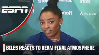 Simone Biles criticizes weird and awkward atmosphere for missing beam medal [upl. by Forrer]