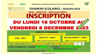 Examens Scolaire 2024  Inscriptions amp Paiements Des Droits DExamens  Candidats Libre Et Officiel [upl. by Ruzich743]