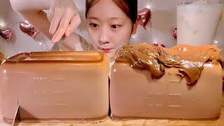 ASMR Milk Chocolate Pudding【Mukbang Eating Sounds】【English subtitles】 [upl. by Nivrag]