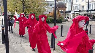 Extinction Rebellion Red Rebels Parade  threat to Rotary Woods from Danone [upl. by Fatma]