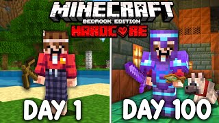 I Survived 100 Days in Minecraft Bedrock Hardcore [upl. by Llenoil]