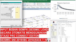 Tutorial Staad Pro Basic 7 Input Beban Gempa Seismic Load Secara Otomatis di Staad Pro [upl. by Polik]