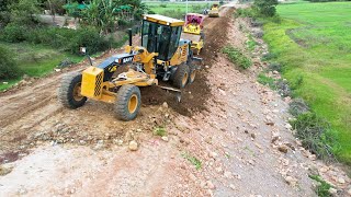 Technique For Pushing Red Soil For Subgrade Road Construction Using A Heavy SANY STG190C8S Grader [upl. by Otrebliw]