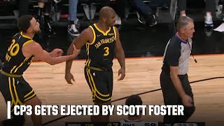 Chris Paul gets ejected by Scott Foster for arguing foul call  NBA on ESPN [upl. by Ahsiliw]