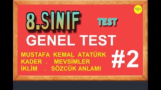 8 Sınıf genel test 2  LGS HAZIRLIK [upl. by Aihsinat]