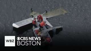 Singleengine plane crashes into Merrimack River [upl. by Ojeillib217]