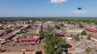 Drone flying over Adjumani town Madi sub region TV [upl. by Naujit]