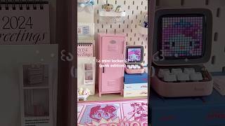 mini locker for my desk 🎀🤍 asmr unboxing desk decor pink [upl. by Bough]