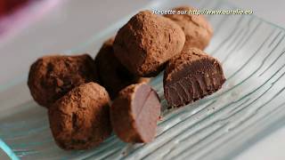 Recette  Truffes au Nutella et chocolat noir [upl. by Nallid]